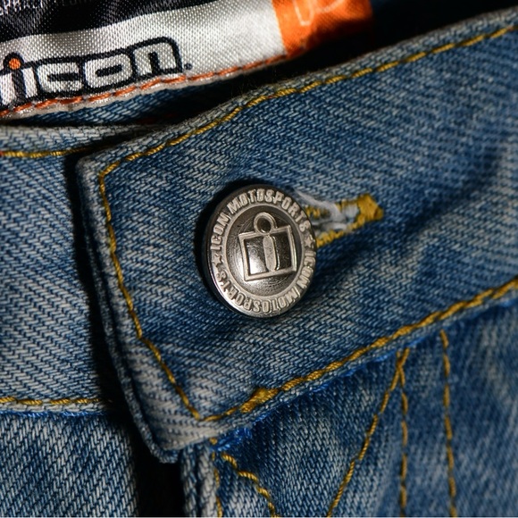Icon Recon Men's Motorcycle Blue Jeans - Picture 3 of 8
